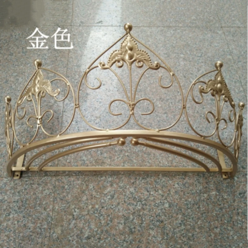 

European court crown bracket princess room bedside curtain hanger wrought iron bed mantle frame mosquito net decorative