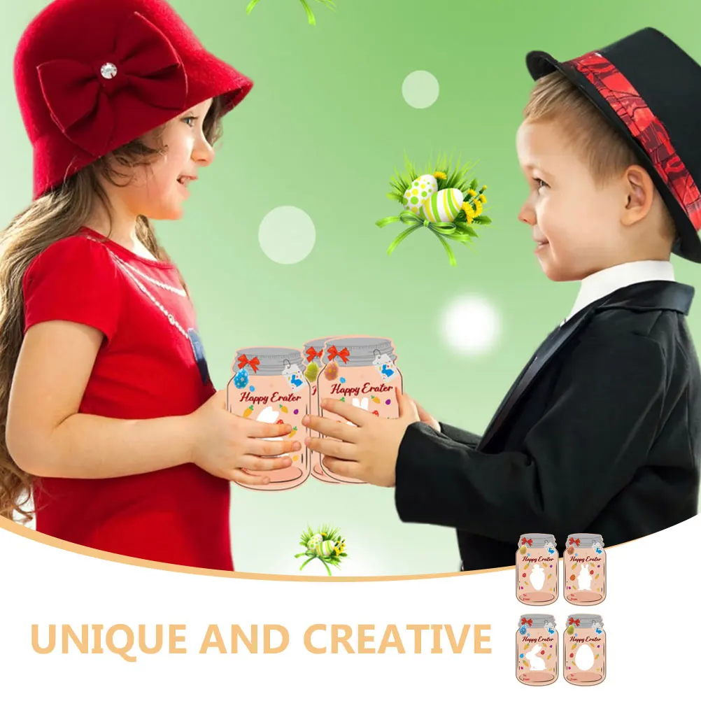 

24Pcs Easter Blessing Cards Cute Bunny Egg Pattern Classroom Gift Exchange Festival Greeting Card for Students Friends Family