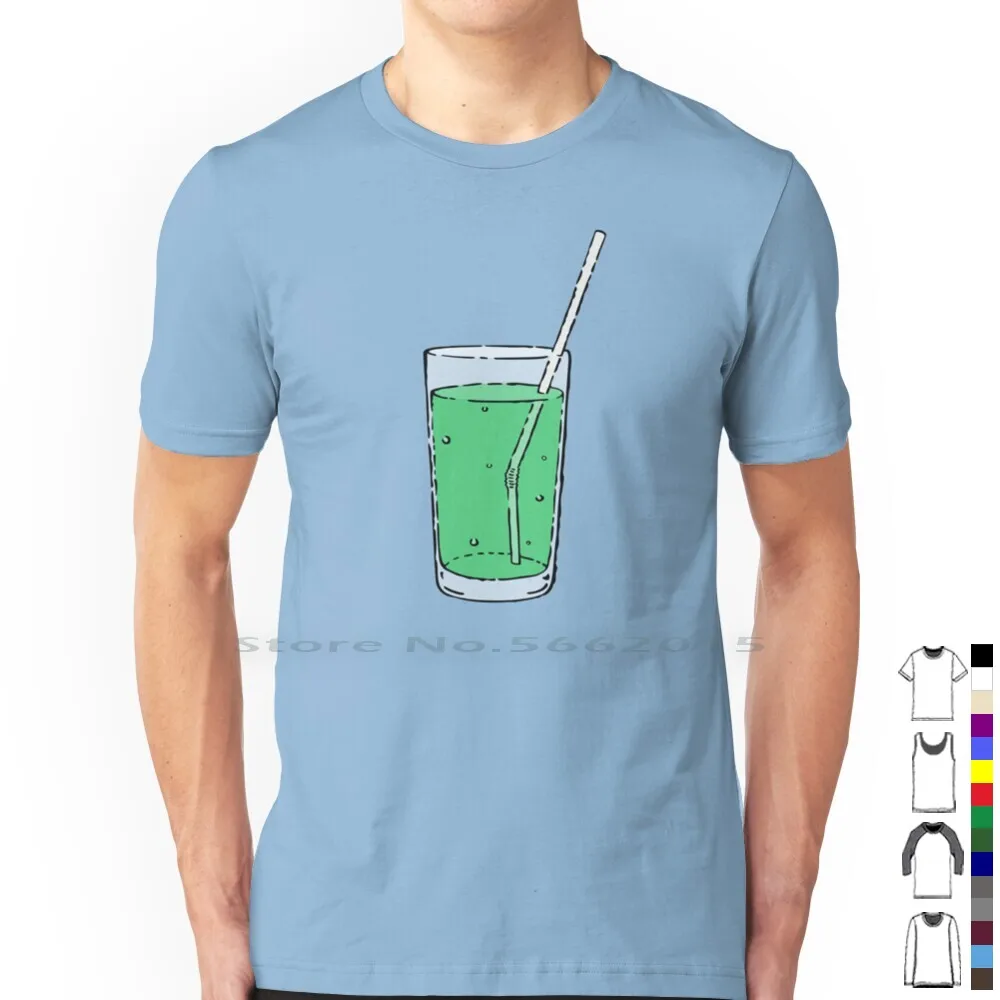 Subtle Anime-Nichijou-Fizzy Drink T Shirt 100% Cotton Nichijou Subtle Anime Drink Glass Cup Fizzy Soda Upside Down Juice