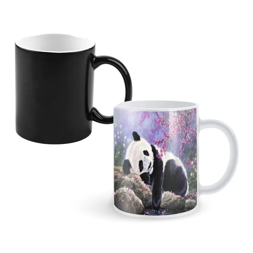 

Panda-cartoon-creative Ceramic Coffee Mugs Heat Color Changing Milk Tea Cup Colorcup For Birthday Gifts