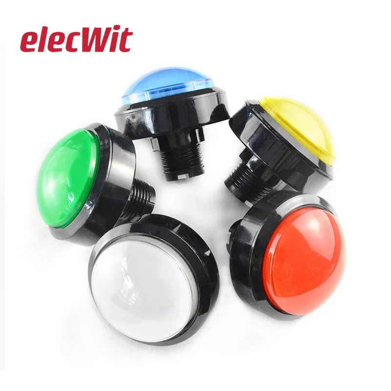 5pcs 60mm big circle button game console button with light Patpa music game console convex surface inching button