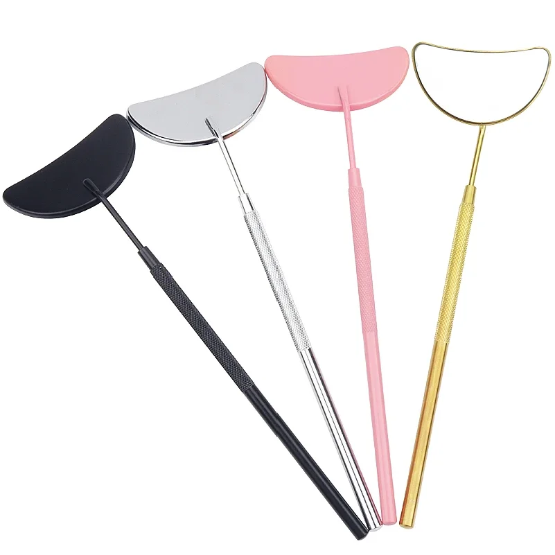 1 Pc Hot Semicircle Eyelash Mirror Long Hand Mirror For Checking False Lashes Extension Supplies Accessories Make Up Tools