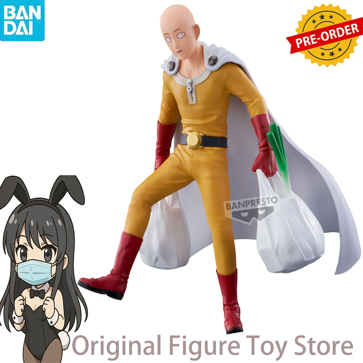 

Original Bandai BANPRESTO ONE PUNCH MAN Anime Saitama Life Shopping Action Figurine Model Figuarts Collector Toys