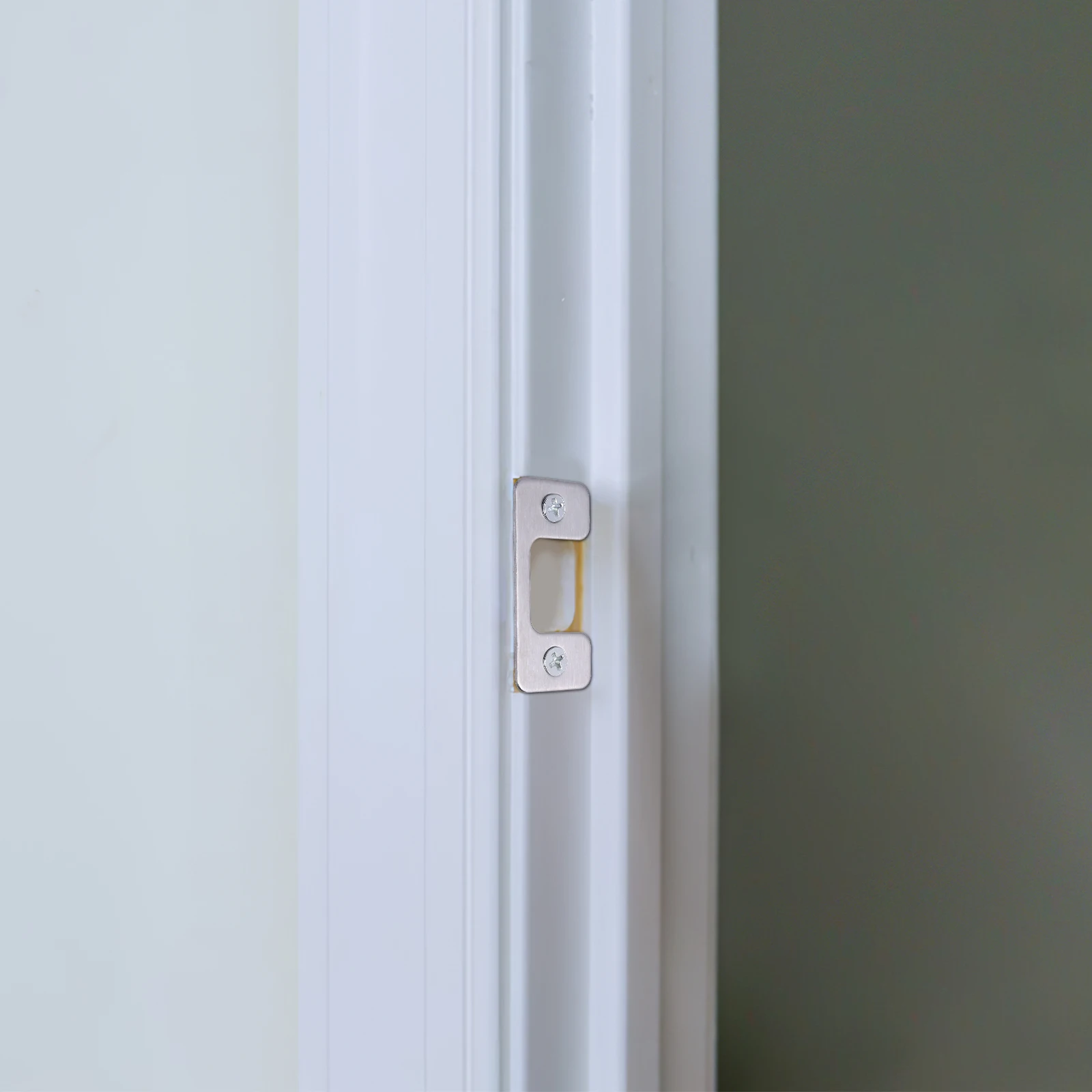 

1 Pc Stainless Steel Latch Protector Guard Plate Cover Outswing Bolt Covers Silver Deadbolt Strike Plate Door Latch