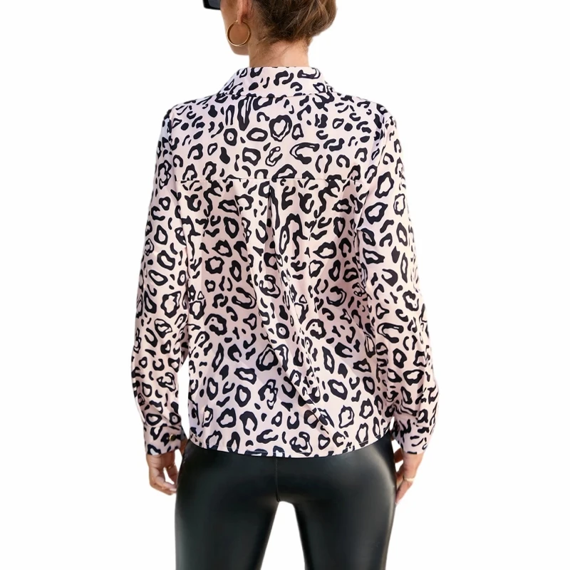 Women's Shirts Lapel Neck Tops Button Down Blouse Elegant Tunic Tops