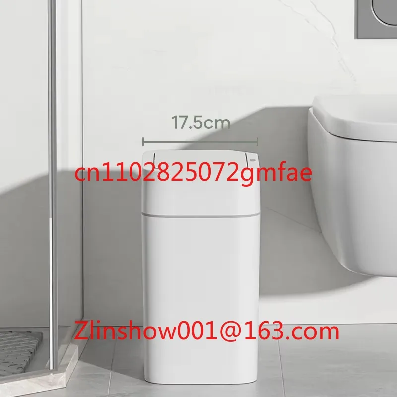 Smart 16L Plastic Rectangular Waste Bin Touchless Household Electronic Trash Can Lid for Indoor