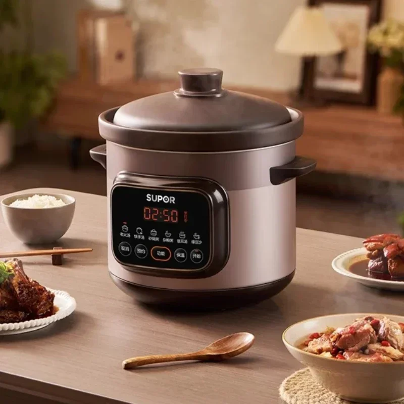 Electric Stew Pot Exquisite Purple Clay Convenient Plug-in Intelligent Automatic Ideal for Savory Soups and Nourishing Porridges