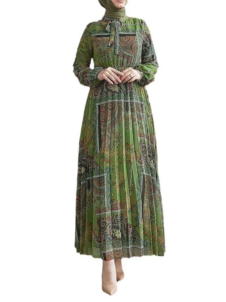 Kaftan Women Abaya Print Dress Morocco Vestidos Dubai Jalabiya Ramadan Abayas Modest Eid Muslim Dresses Saudi Arabic Long Robe