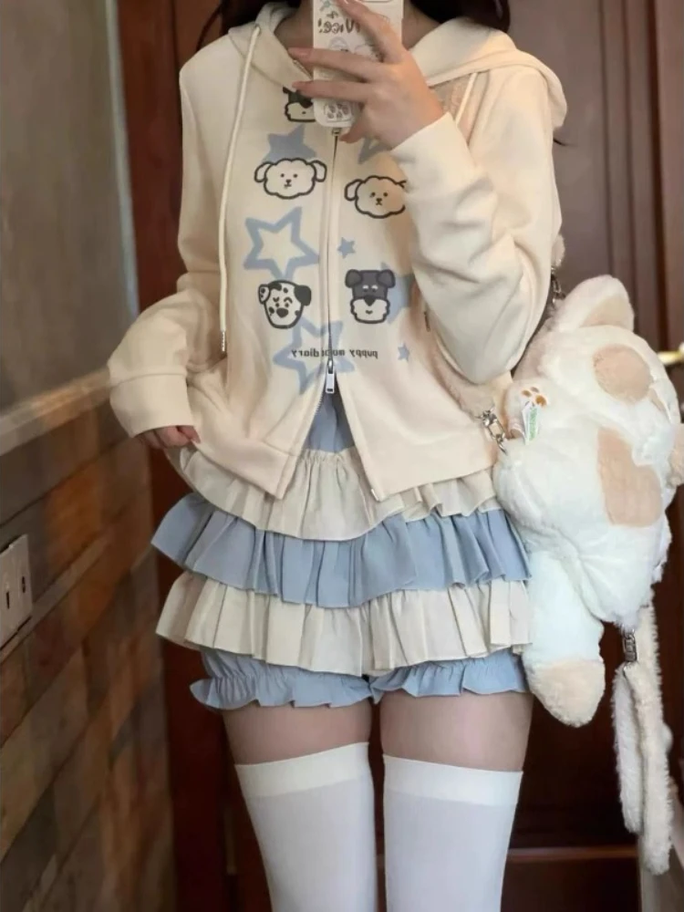 Sweet Lolita Lace Pumpkin Shorts Women Casual Cute Fluffy Cake Skirt Summer Y2k Harajuku Fashion Slim Fit Mini Skirt Chic New