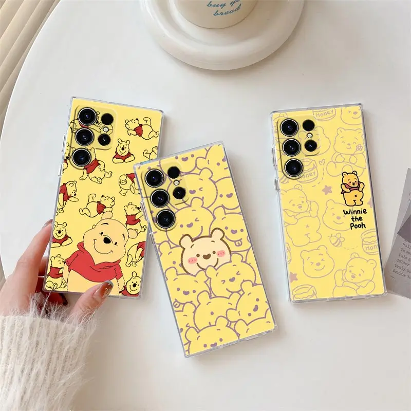 

Disney Winnie The Poohs Phone Case For Samsung Galaxy S24 S25 S23 S21 Ultra S20 S24 FE S22 Plus A35 A54 A55 5G Cases Clear Cover