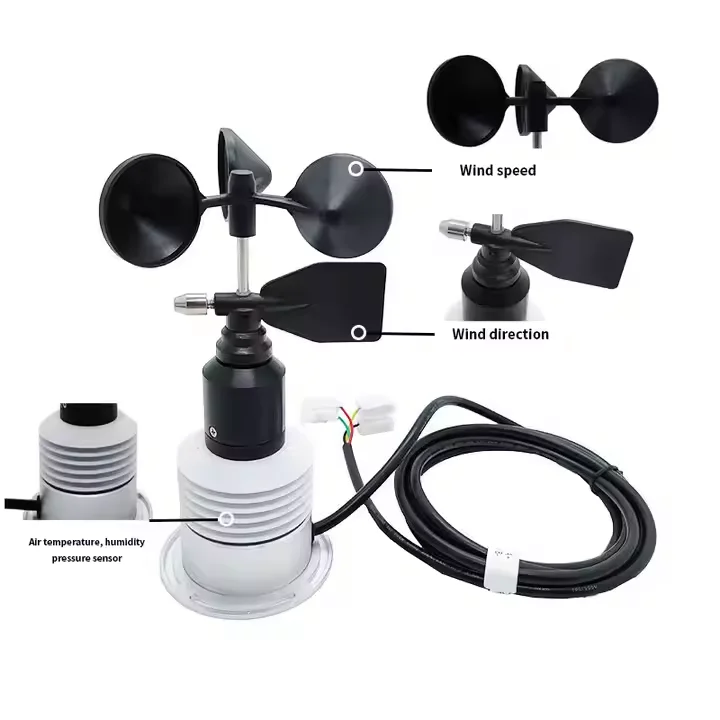 Honde RS485 Modbus Customized Integrated Temperature Humidity Pressure Wind Speed Direction Compact IoT Weather Station Sensor
