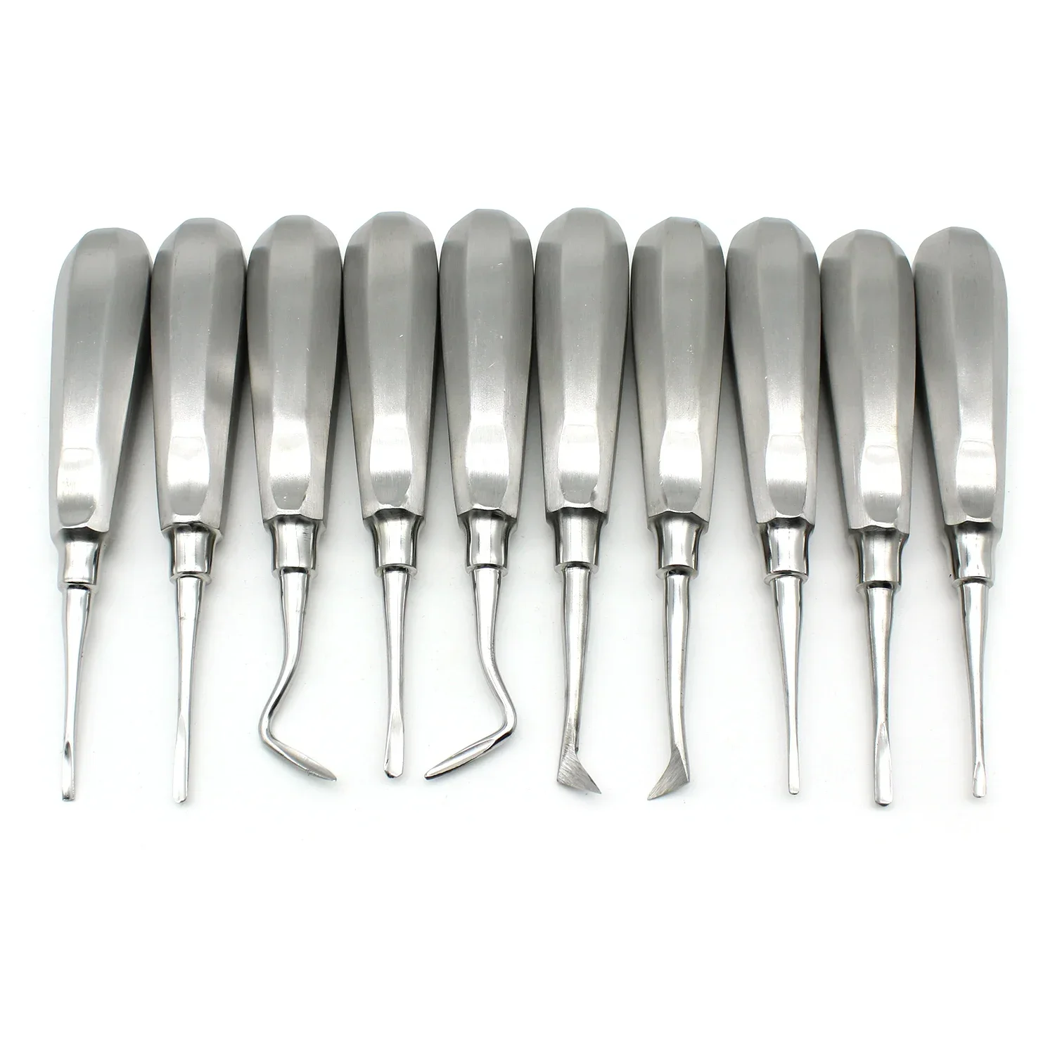 1kit Dental Elevator Teeth Extraction Tooth Extracting Forceps Stainless Steel Curved Root Lift Elevator Dentist Surgical Tool