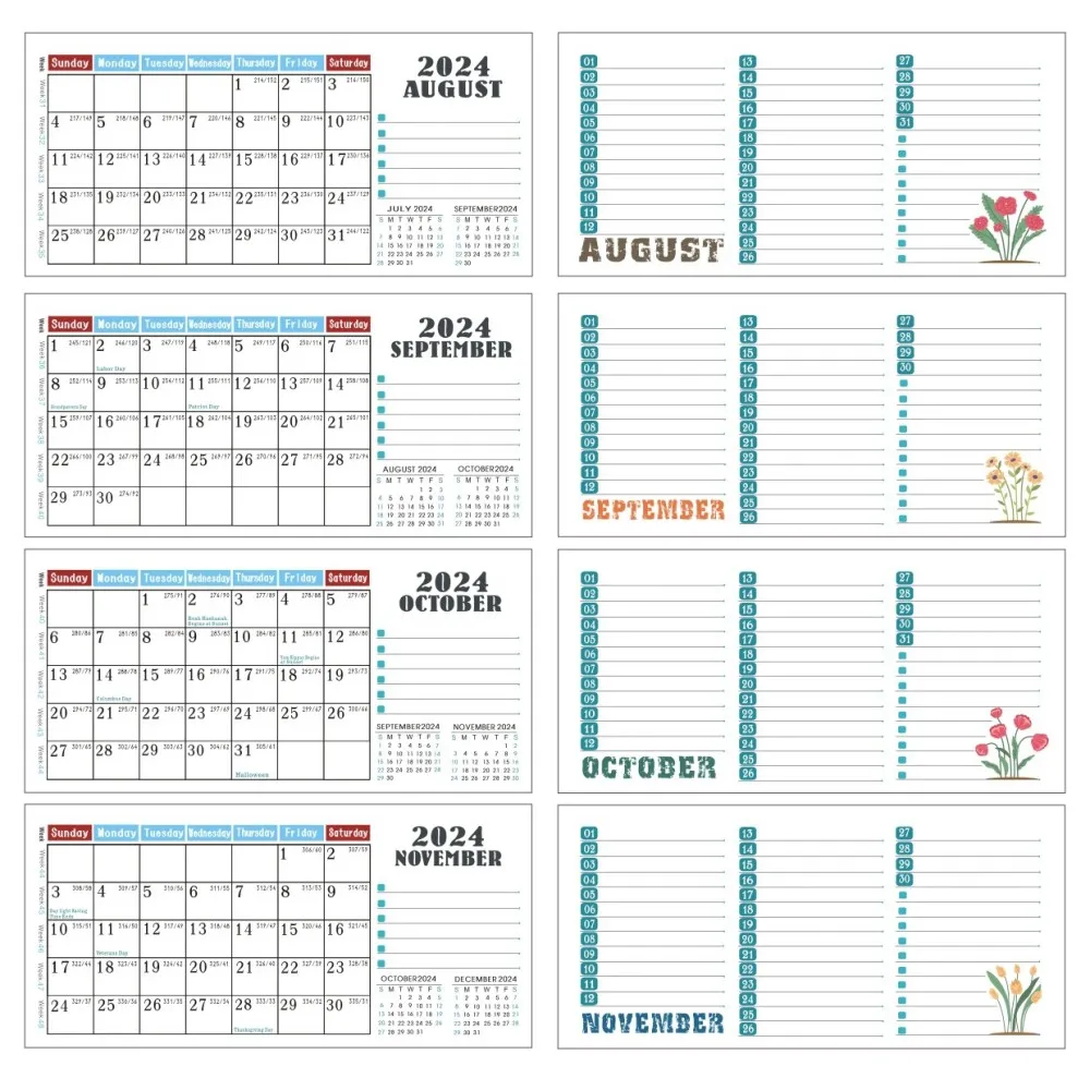 2024 2025 Calendar Office Desk Calendar Standing Flip Perpetual Calendar Planning Daily Monthly Schedule Agenda Advent Calendar