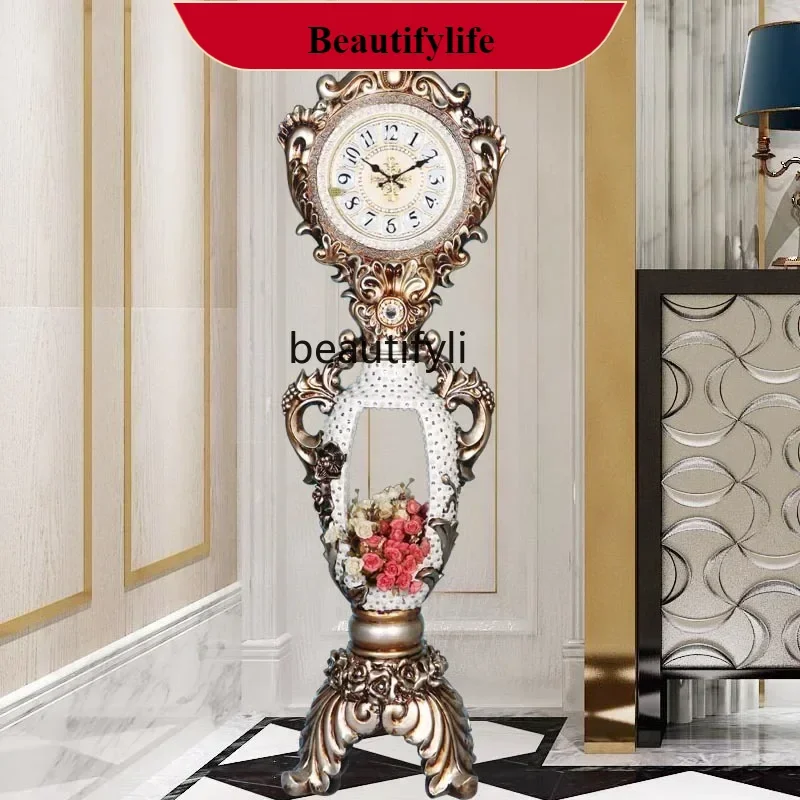 

F132 Living room floor clock, European silent, clock classical art home clock pastoralA4567