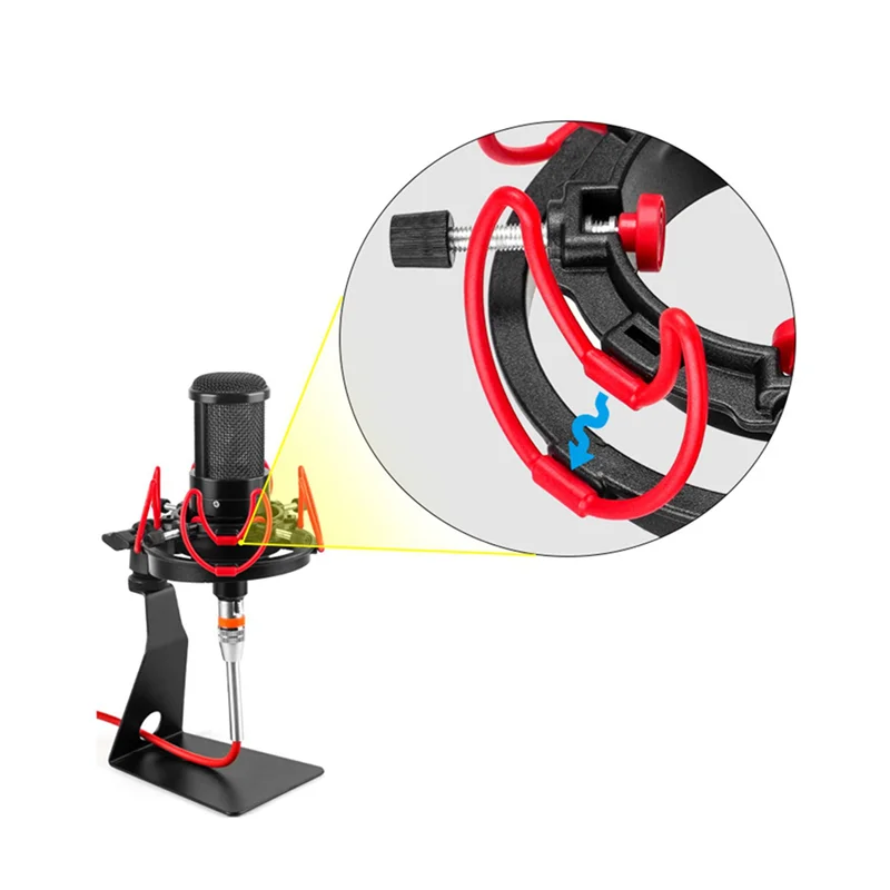 

AAAEL-2X Universal Microphone Shock Mount Adjustable Microphone Stand For All Microphones Size At 18Mm-57Mm