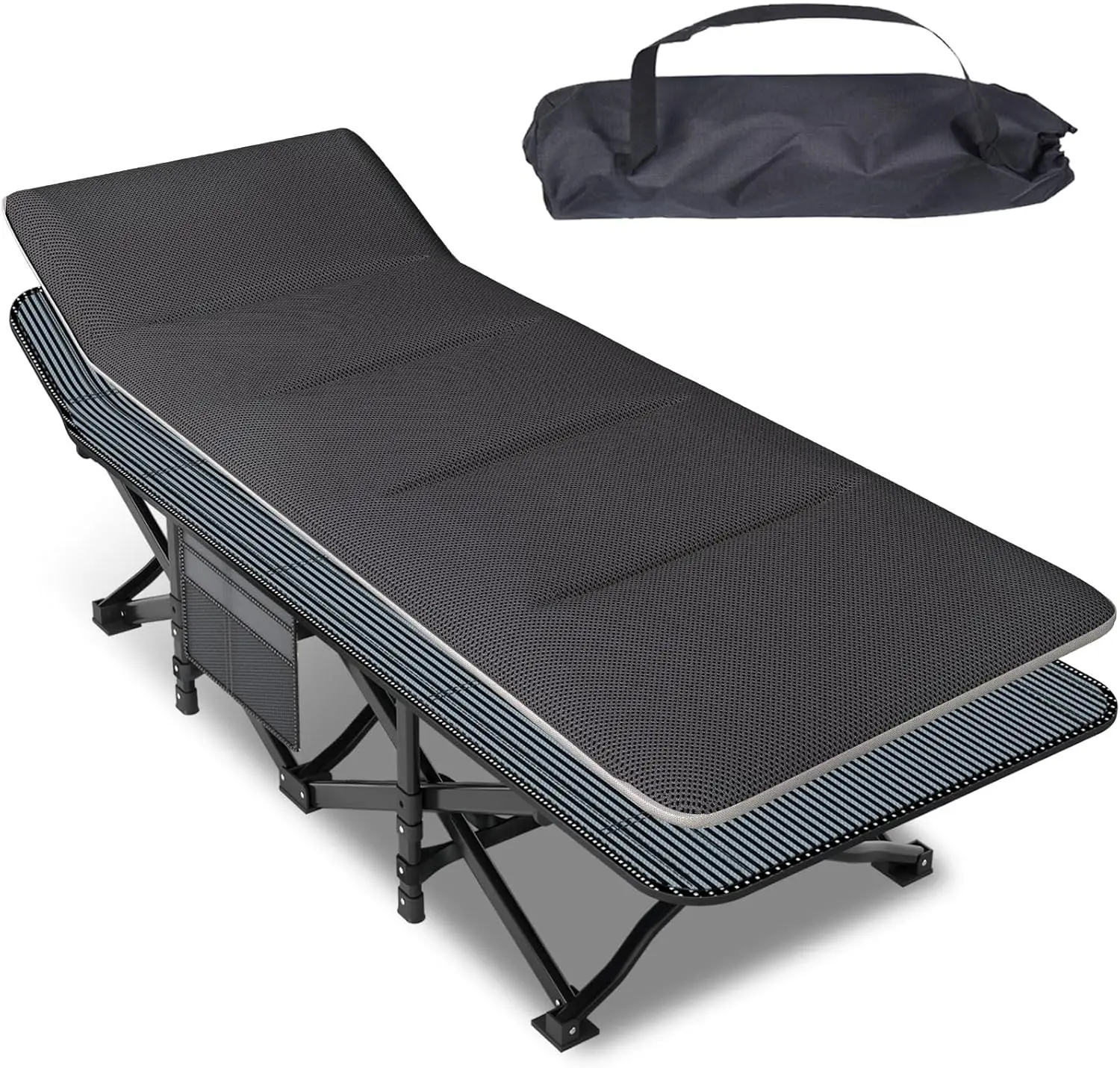 

Camping Cot for Adults, Folding Sleeping Bed with Cushion, Portable Tent Bed, Carry Bag, Supports 450 lbs
