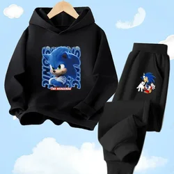 Baby Clothes Boy Outerwear 2 to 12 Year Tops Hoodie set  Sonic 2024 Spring Sweatshirt for Children Girl Clothing Mother Kids