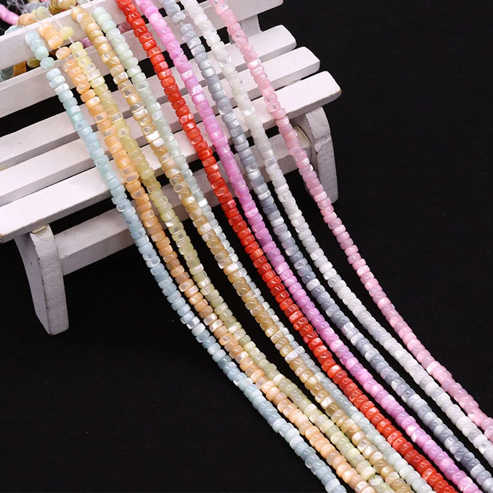 

2x4mm Natural White Mother of Pearl Mop Shell Beads Flat Shells Loose Beads for Jewelry Making DIY Bracelet Necklace Accessories