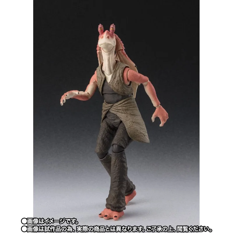 Bandai original genuíno anime star wars: episódio a menace fantasma jar binks s.h. figuarts 16cm modelo figura de ação brinquedo presente