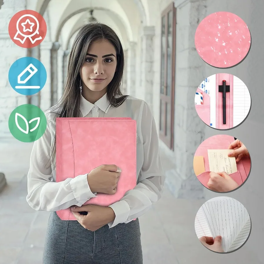 Padfolio Portfolio مجلد حافظة جلدية محفظة الموثق 13x10 ih لوحة الكتابة القانونية لمنظم المستندات المفكرة التجارية #2