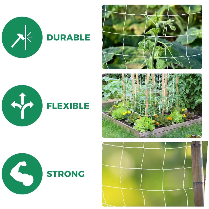 Plant Trellis Netting Heavy-Duty Polyester Home Garden Support Vine Flexible String Net Hydroponic Garden Netting Accessories