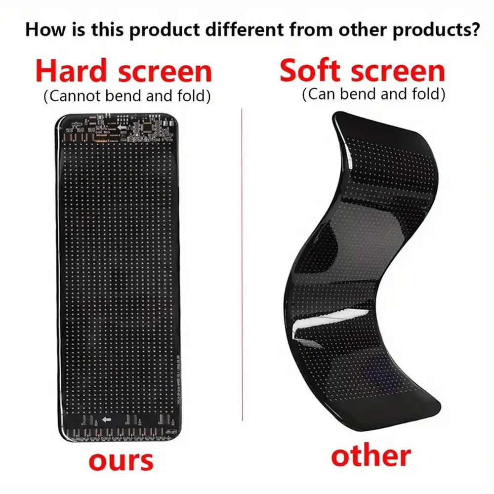 2-in-1 Devil's Eye Hard Screen with APP Control 2PCS 16*64 Pixel Panel Screen for Truck Decoration DIY Pattern IP65 Waterproof