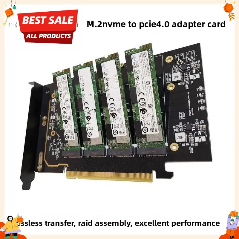 PCIe 4.0 x16 to Quad NVMe Expansion Card M.2 SSD Adapter 2280 Driver Free crafts