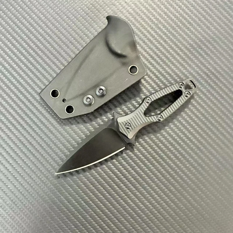 Edc mini versão pequena faca reta com bainha k faca de acampamento de sobrevivência ao ar livre faca de bolso