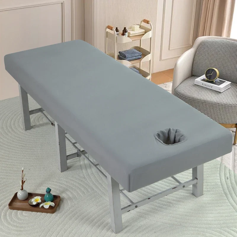 Waterproof Bed Sheet Beauty Salon Massage Special Breathable and Oil Resistant and Perforated Flat Bed Sheets for Spa Clubs