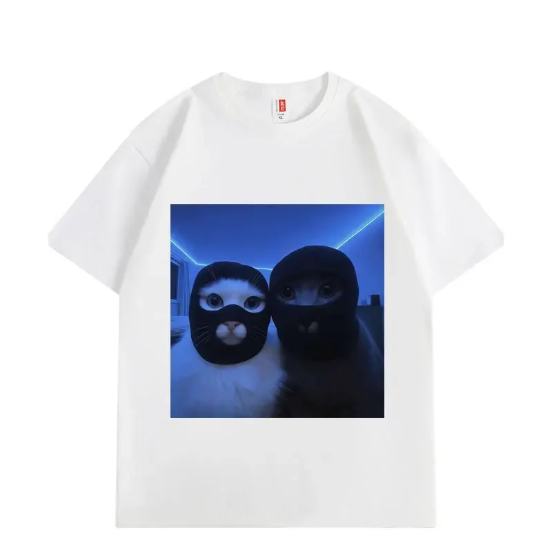 Funny Thief Cat Meme Graphic T Shirt Men Women Summer Casual Cotton Short Sleeve T-shirts High Quality Oversized T-shirt