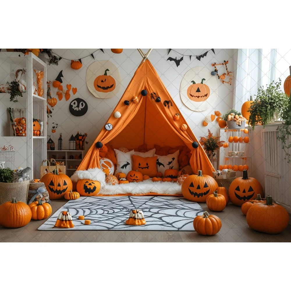 Fantastic Halloween Party Photography Backdrops Forest Tent Baby Photocall Background Studio Photobooth Decoration Props