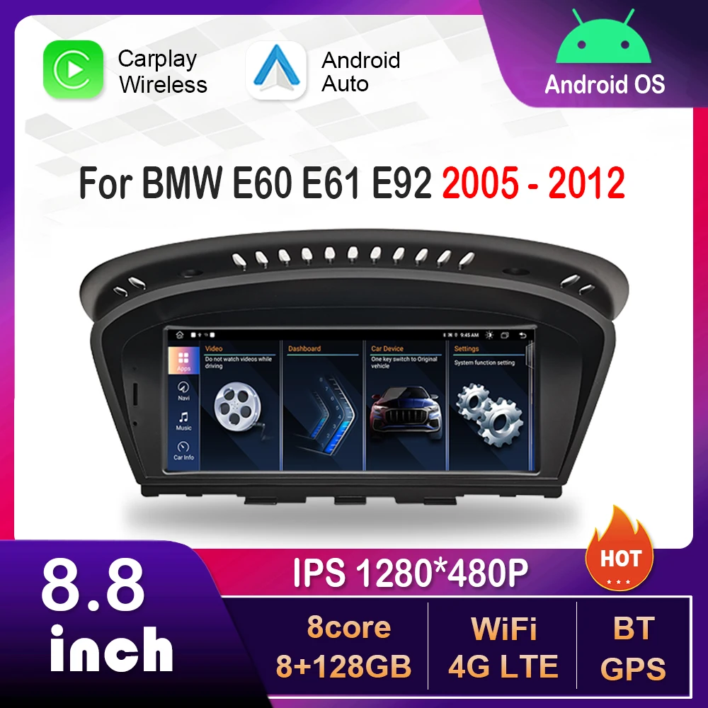 8.8 inch for BMW E60 E61 E92 2005 - 2012 CCC CIC System DSP Stereo Android Car Radio Multimedia Player GPS HD Touch Screen