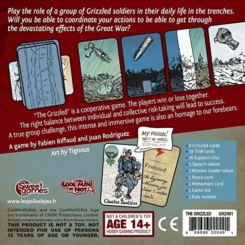 Card Game Board Game The Grizzled Cooperative A Game For Collectors Holiday Party Favors Halloween Gifts Christmas Gifts.