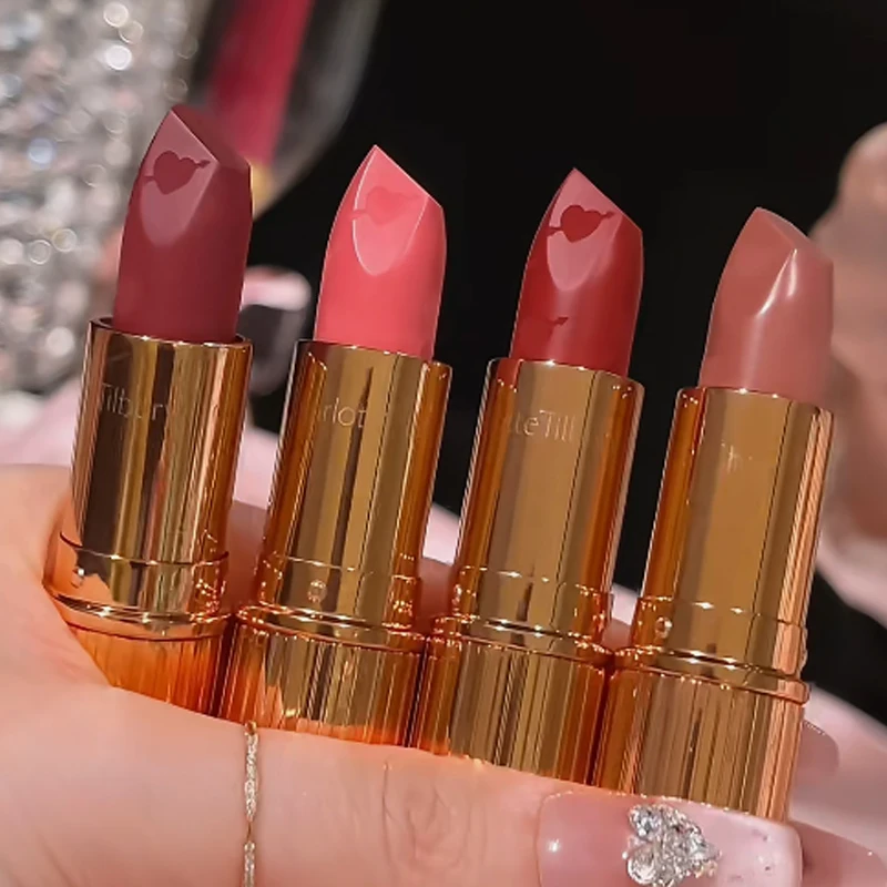 CT Make Up Set in‑stock New Limited‑edition Pink‑Diamond Gold‑Tube Lipstick KISS TALK LOVE TALK DREAM TALK Heart-shaped Blush