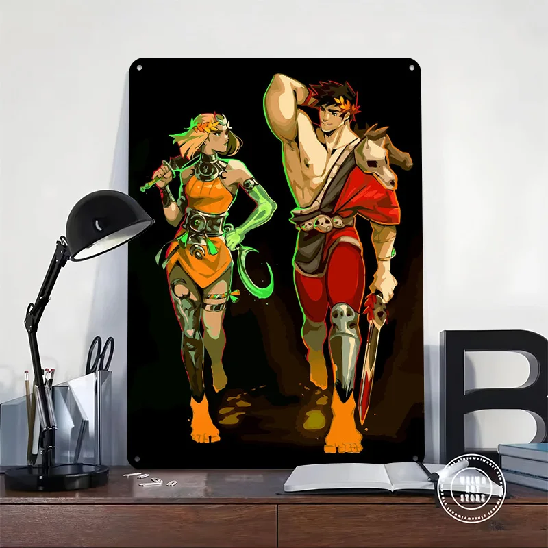Fanart Hades 2 Game Characters Tinplate Poster Customized Wall Art Vintage Metal Signs Retro Tin Plaque for Decoration Aesthetic