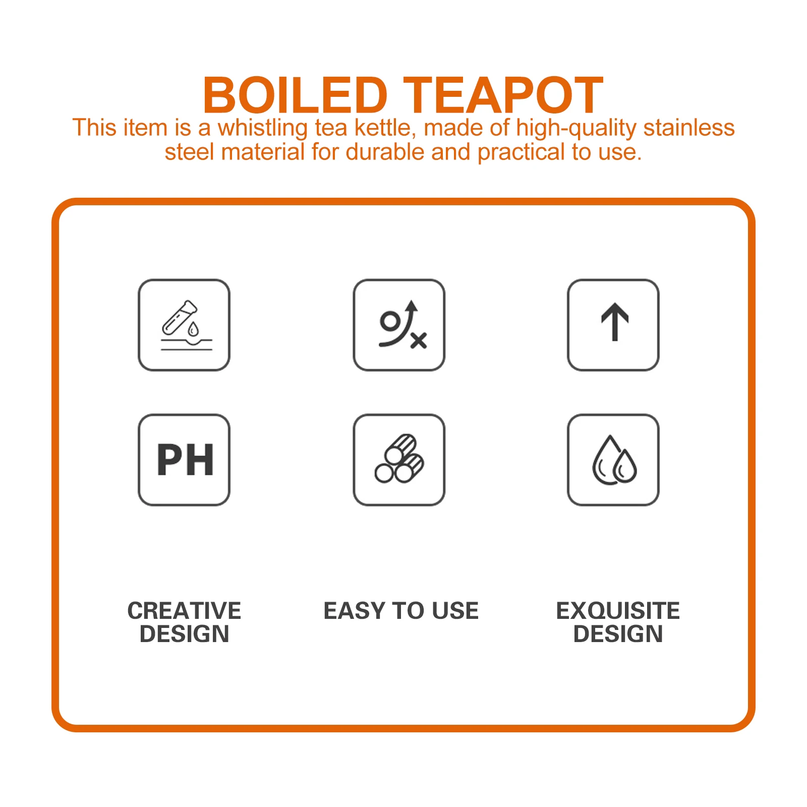 

Tea Kettle Stainless Steel Heavy Duty Heat Cold Resistant Fast Boiling for Household Tea Coffee Instant Soup Universal Use