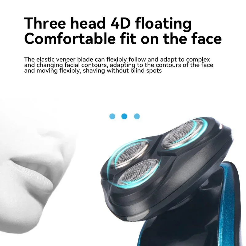 ماكينة حلاقة رجالية من Xiaomi 3 في 1 قابلة للغسل وغير مؤلمة رفيعة للغاية بثلاث شفرات رطبة وجافة لاسلكية قابلة لإعادة الشحن لشعر الأنف