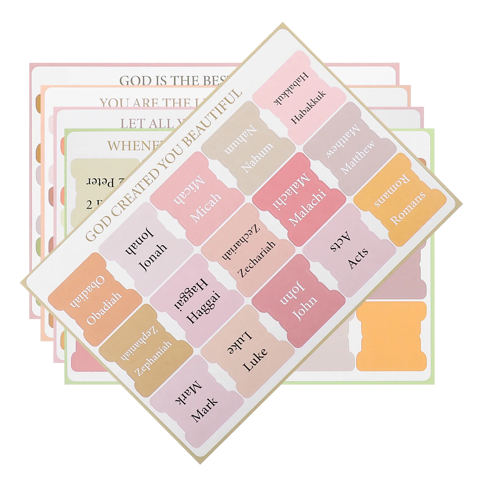 5 Sheets Colorful Book Tabs Bible Index Labels Tags Dividers for Study Men and Women