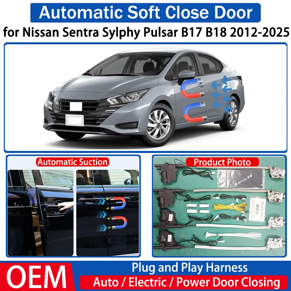for Nissan Sunny Almera Latio Versa V Drive Renault Scala N17 N18 Car Automatic Soft Close Door Electric Suction Auto Closing