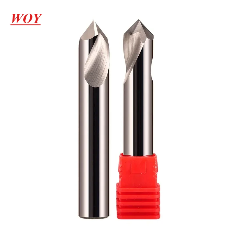 

WOY HRC58 2-Flute Tungsten Steel Carbide For Aluminum Alloy Chamfer Milling Cutter CNC Mechanical Machining Chamfering Tools