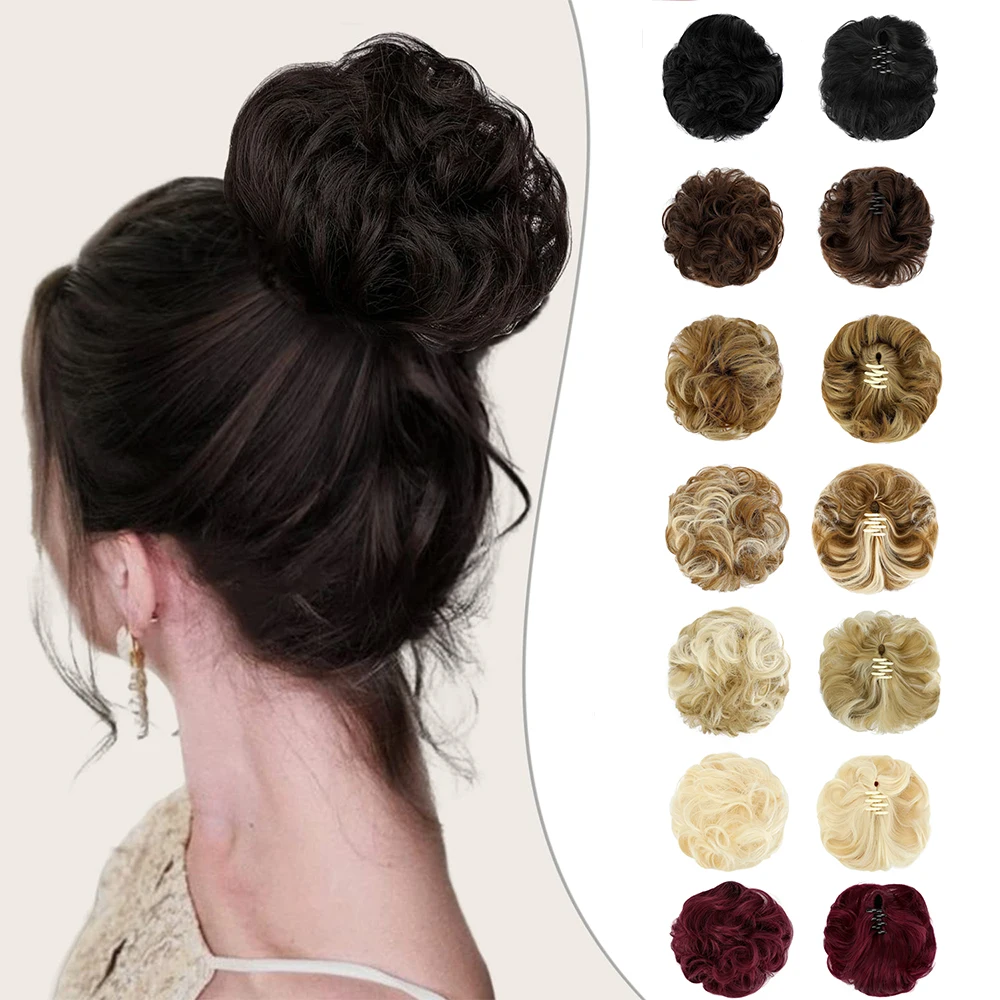 

SHANGZI Claw Clip Messy Bun Hair Wavy Hair Bun Synthetic wig Tousled Updo Hair Extensions Ponytail Scrunchies Hairpieces