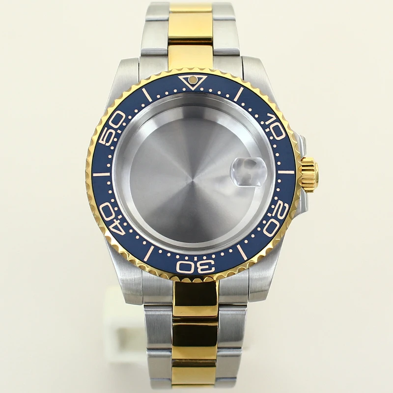 40mm Watch Case Bracelet Sapphire Glass Waterproof For Nh35 Nh36Nh34 Miyota8215 Eta2824 PT5000 SUB Case 28.5mmDial Ceramic Bezel
