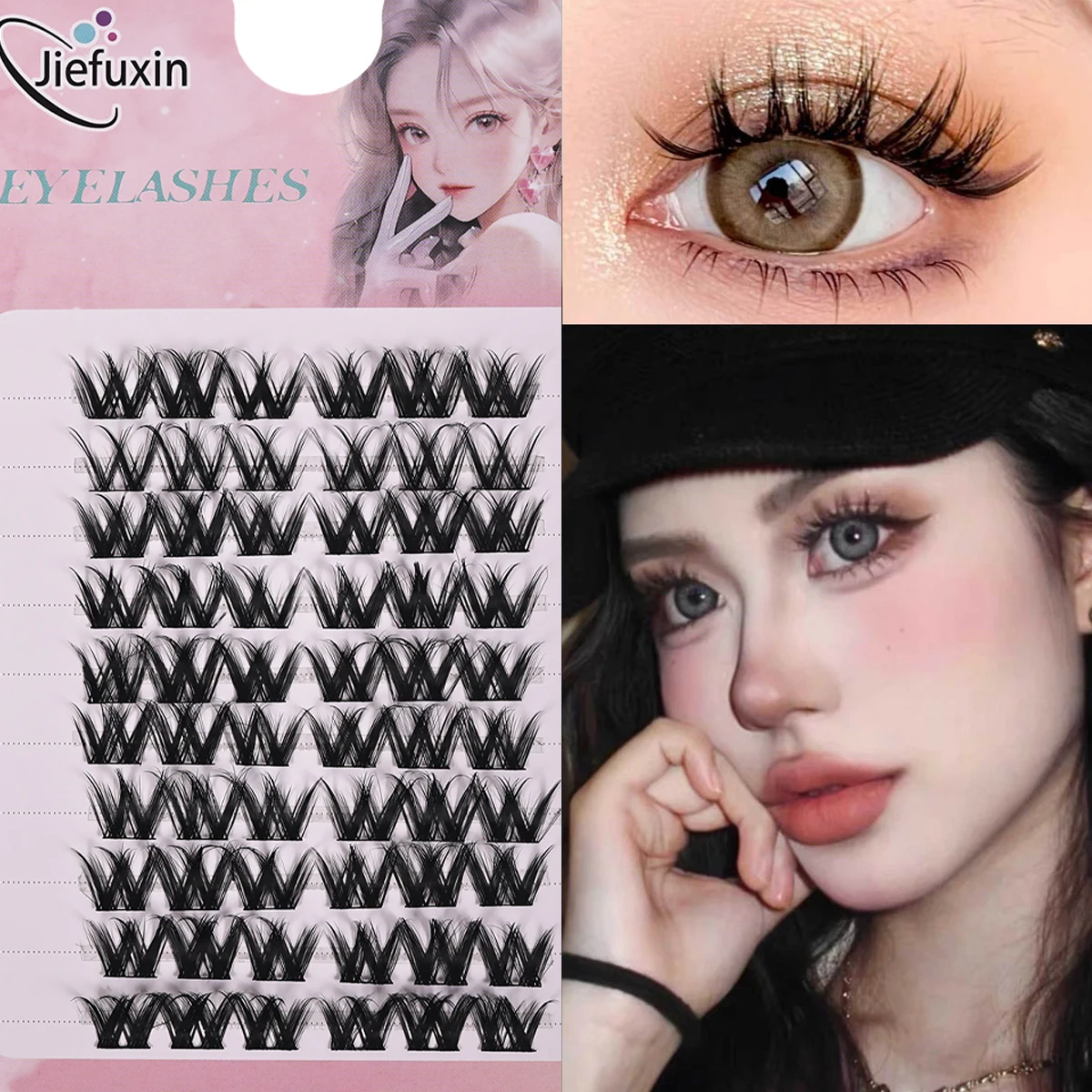 DIY individuelle Manga-Wimpern, natürlich aussehende Cluster-falsche Wimpern für Arbeit, Geburtstage, Partys und Reisen