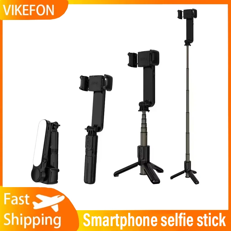 

Portable Handheld Phones Holder Selfie Sticks Remote for Smartphones with Fill Light and Bluetooth Foldable Gimbal Stabilizer