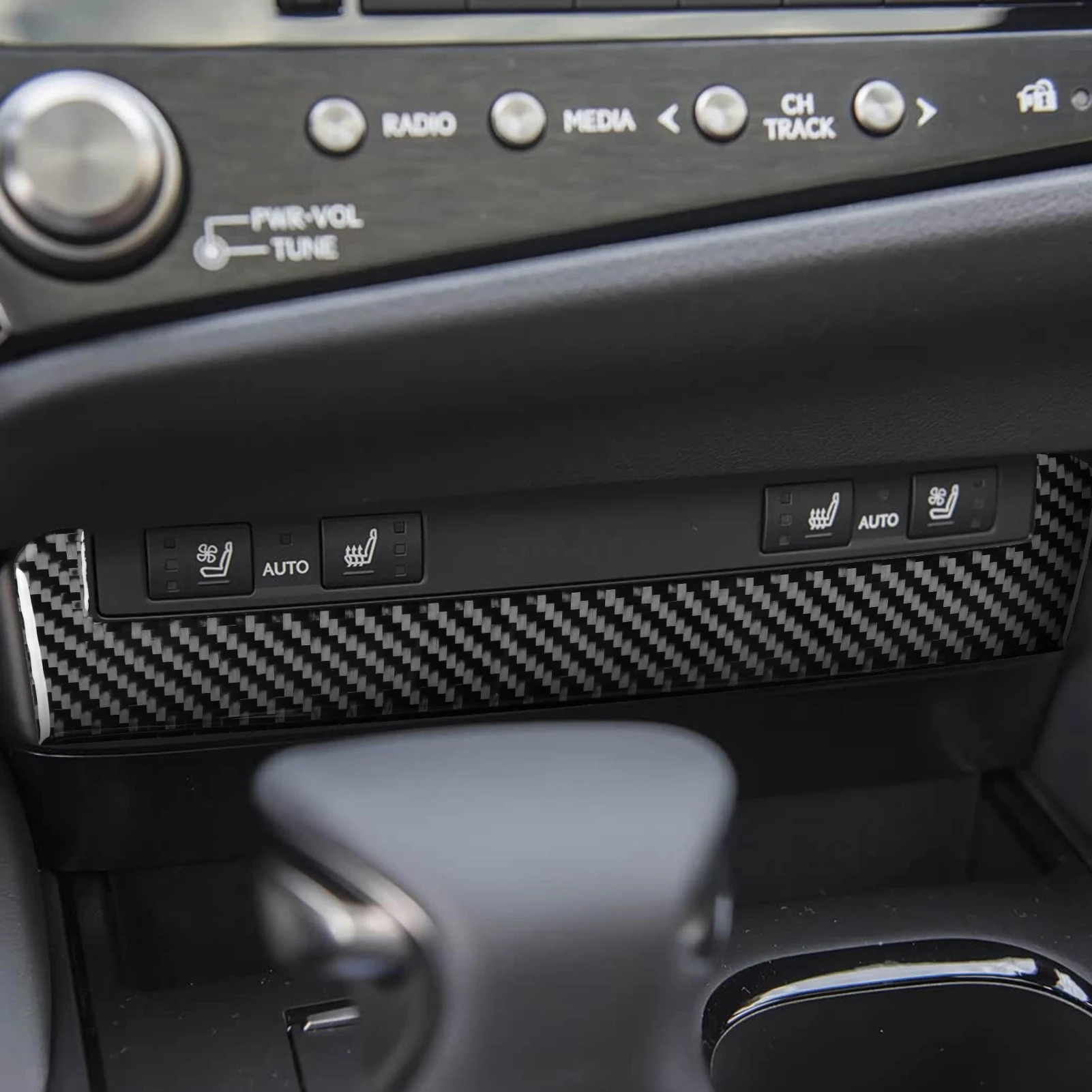 Real Carbon Fiber Car Accessories Gear Surround Panel Soft Sticker For Lexus ES200/250/260/300h/350 2018 19 20 21 22 23 24 2025