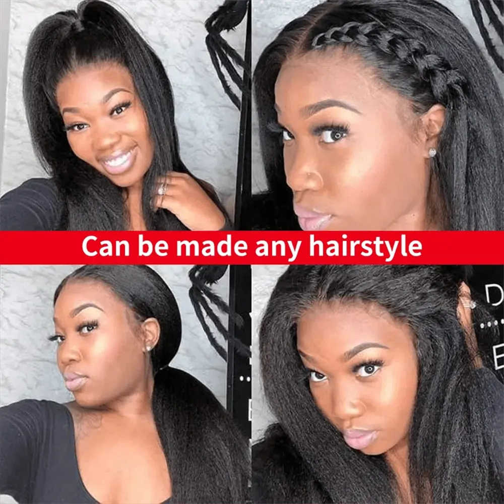 Yaki Straight 5x5 Guless Wig 13x4 HD Парики из натуральных волос на кружеве спереди Kinky Straight Human Hair Nature Edges Curly Human Hair Wigs