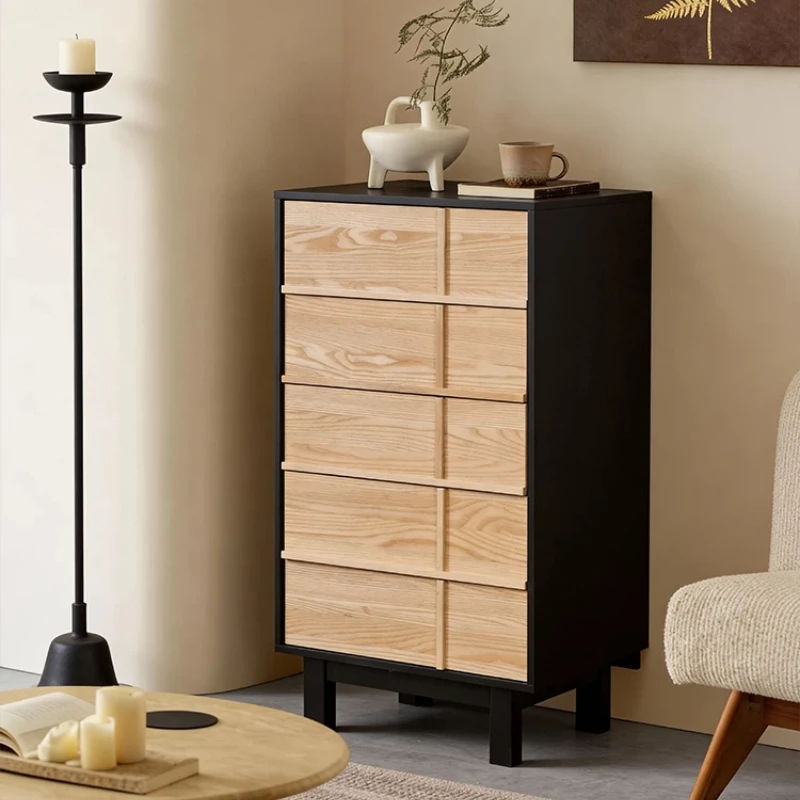 Medieval solid wood chest small apartment, living room against the wall, entrance cabinet, sofa side cabinet, bedroom