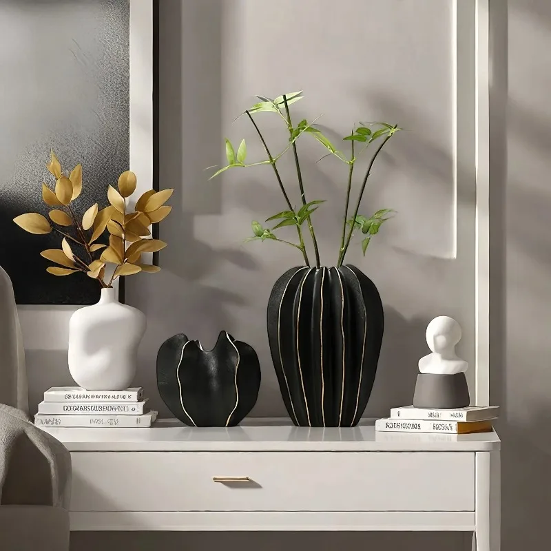 Ceramic Vase Star Fruit Shape Wrinkled Protrusion Flower Vase Flower Arrangement Accessories Terrarium Home Decoration