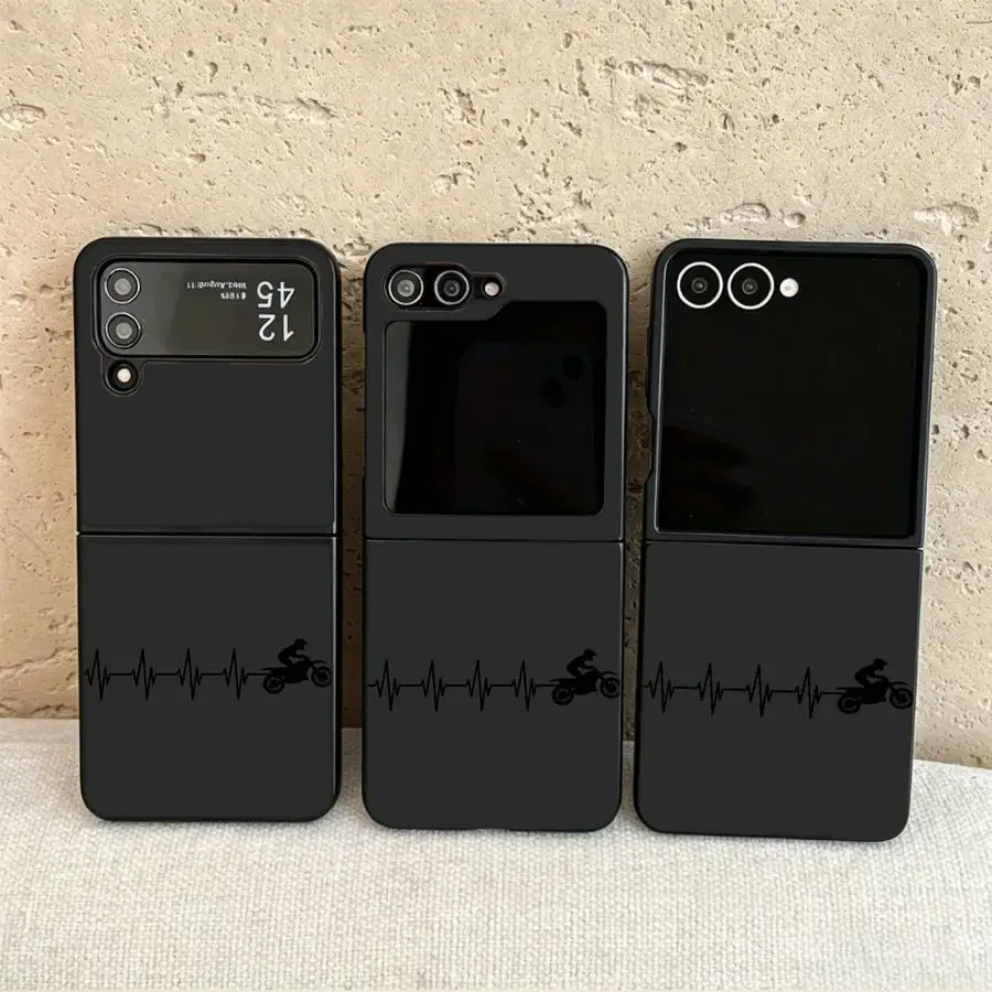 Case for Samsung Galaxy Flip5 Flip3 Flip7 FE Z Flip 7 6 5 4 3 Flip4 Flip6 Back Phone Cover Funda Stylish Motorcycle