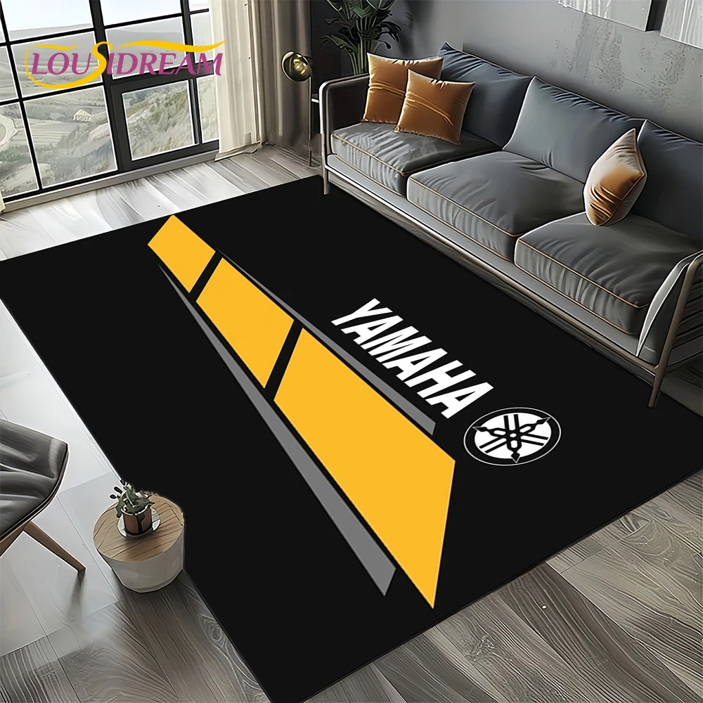 3D Retro Y-YAMAHA Racing Logo Dywanik motocyklowy Dywaniki do salonu Sypialnia Sofa Wycieraczka Dekoracja, antypoślizgowa mata podłogowa dla dzieci